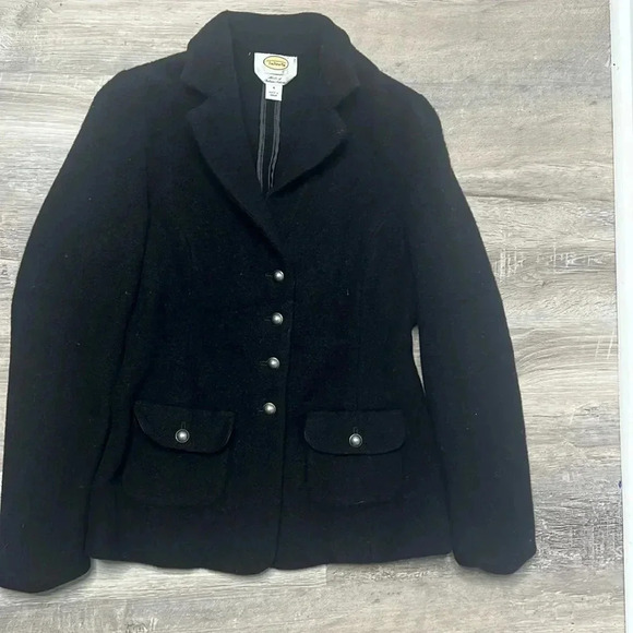 Women’s Talbots Italian Wool Black Blazer Jacket Size 4 - Picture 2 of 10
